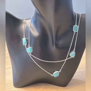 Amazonite Sterling Silver filled long necklace